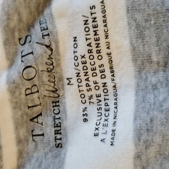 Talbots Stretch Weekend Tee SZ MD - Picture 3 of 3